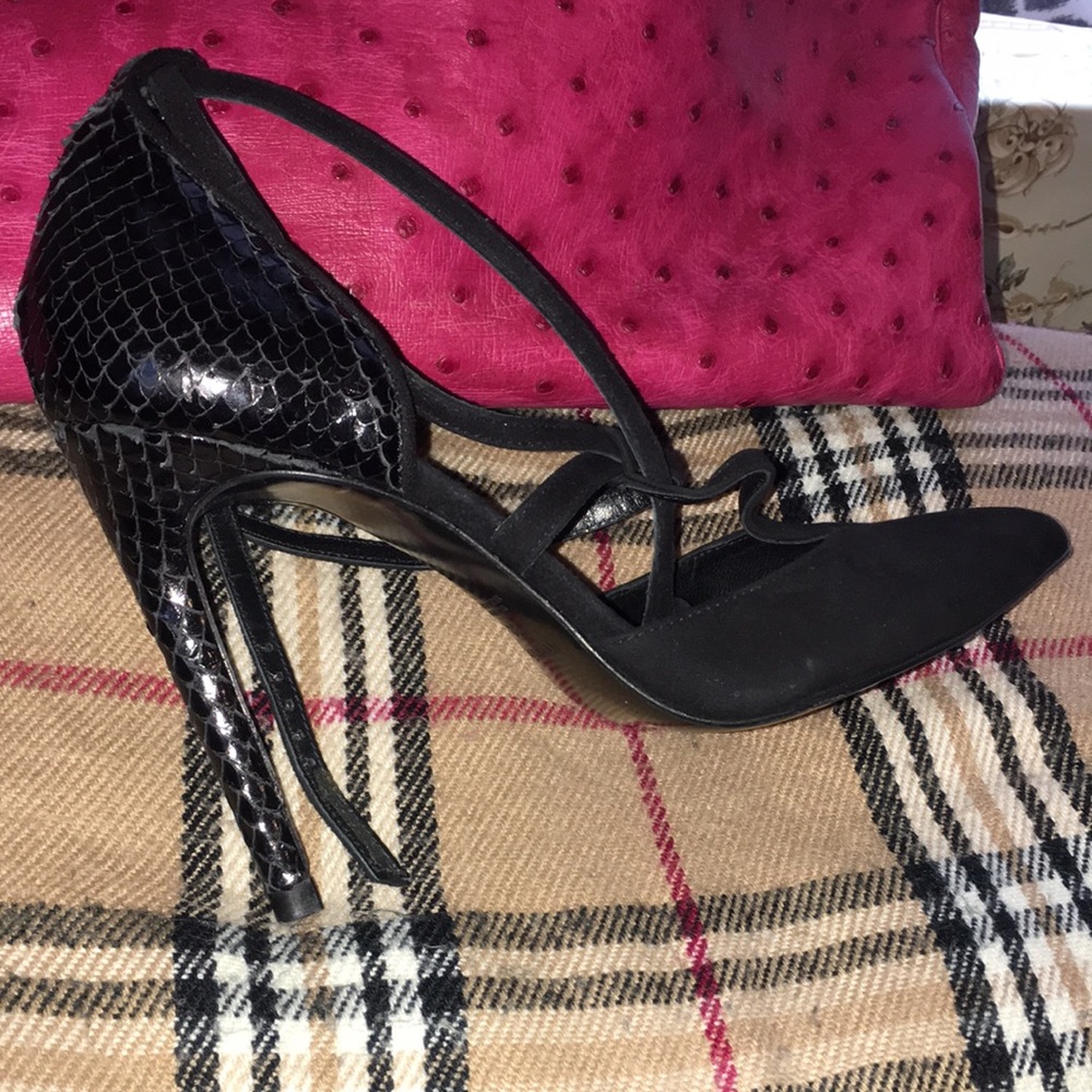 Snake 🐍 leather and suede leather shoes uterqe shoes 👠 - Picture 2 of 8